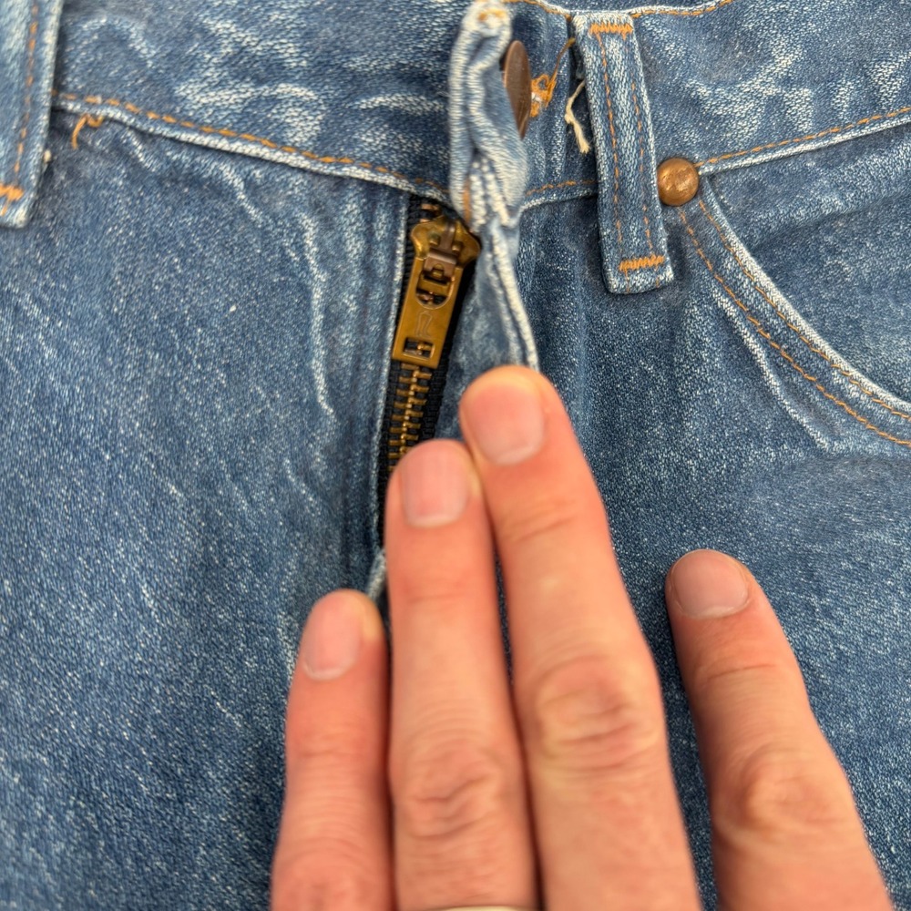 Wrangler 13MWZBP Kids Slim Cowboy Cut Jeans Blue 14 Slim Made in USA Vintage - Picture 3 of 11